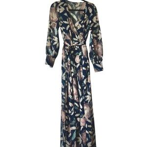 Fashion Nova Long Sleeve Floral Dress - Black and Pink